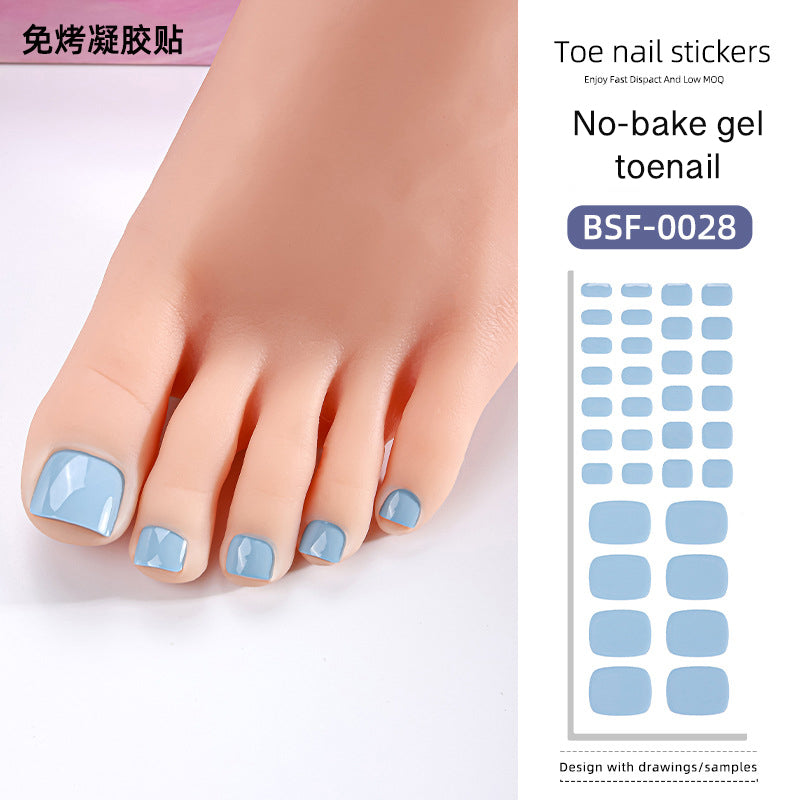 Gel Toe Nail Wrap Stickers Solid Colors