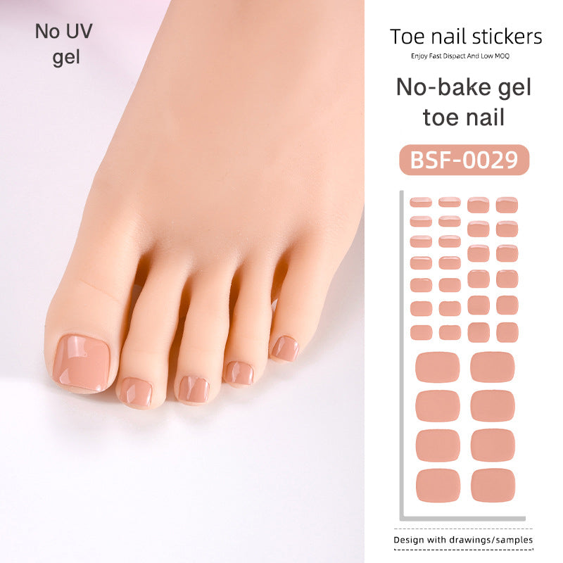 Gel Toe Nail Wrap Stickers Solid Colors