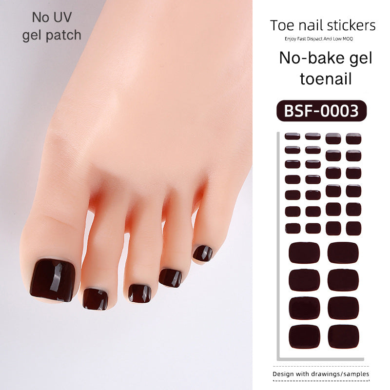 Gel Toe Nail Wrap Stickers Solid Colors