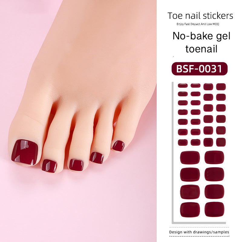 Gel Toe Nail Wrap Stickers Solid Colors