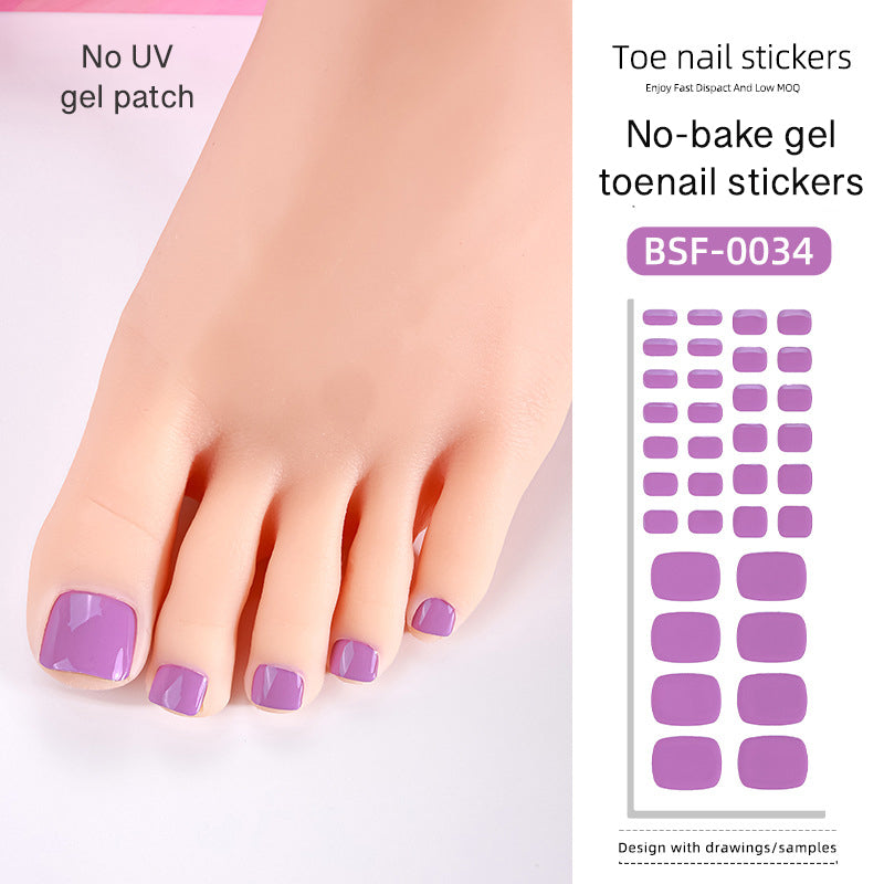 Gel Toe Nail Wrap Stickers Solid Colors