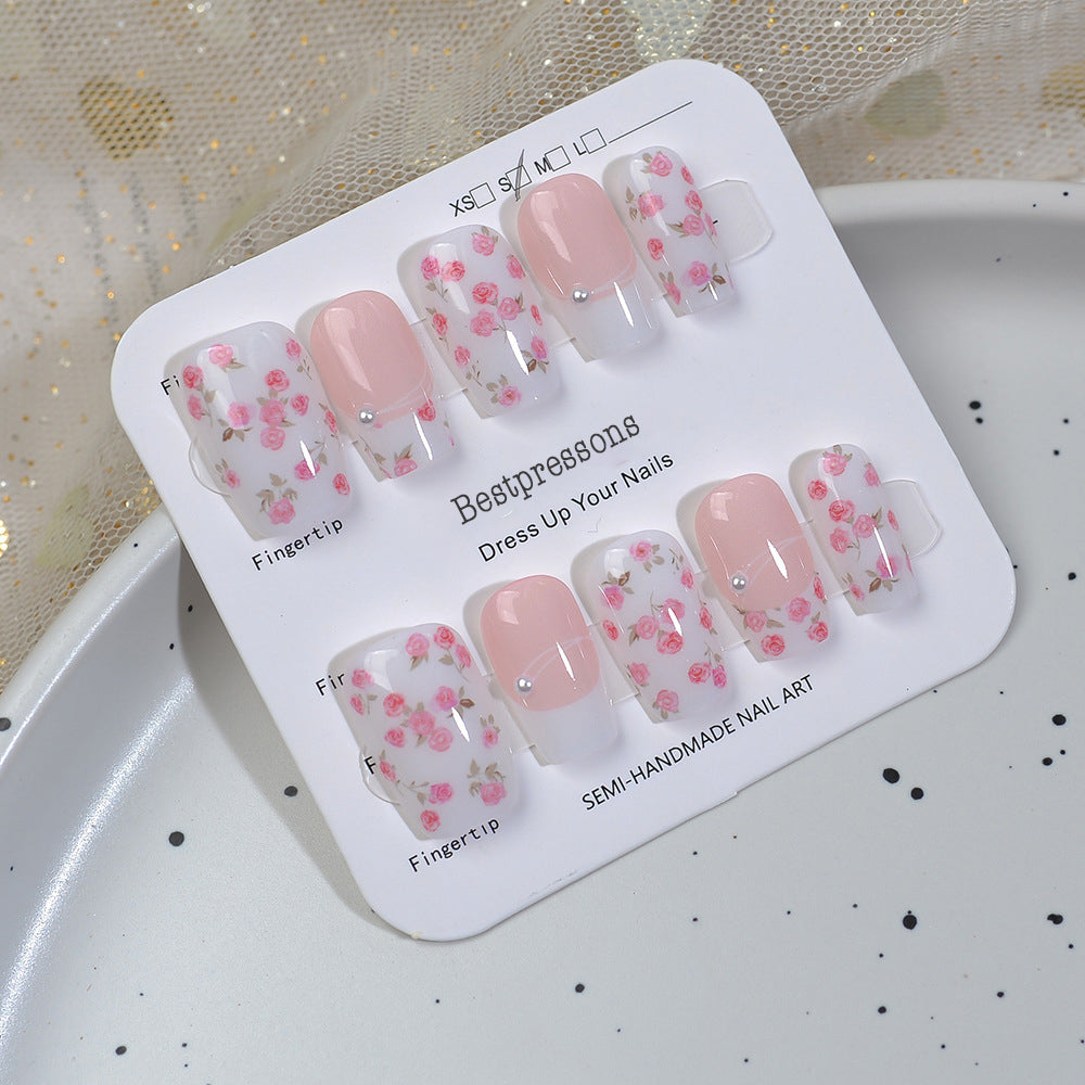 Pink Roses Nails