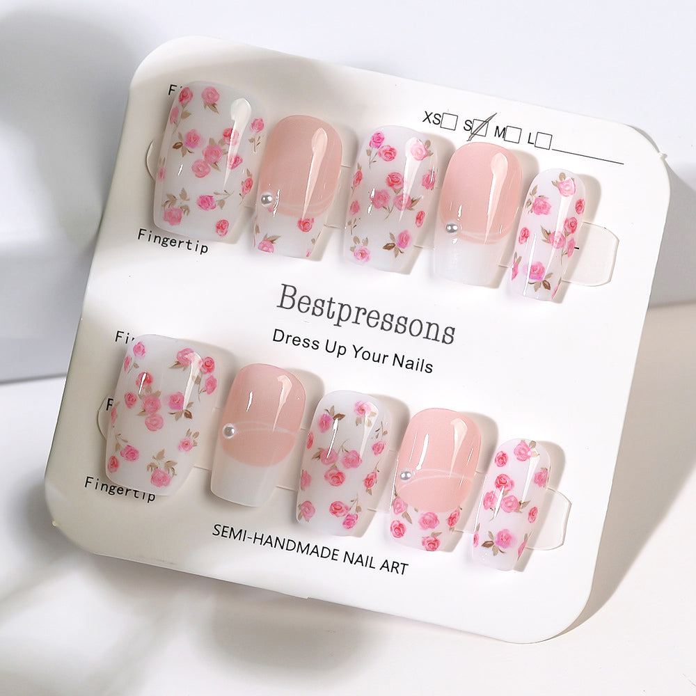 Pink Roses Nails