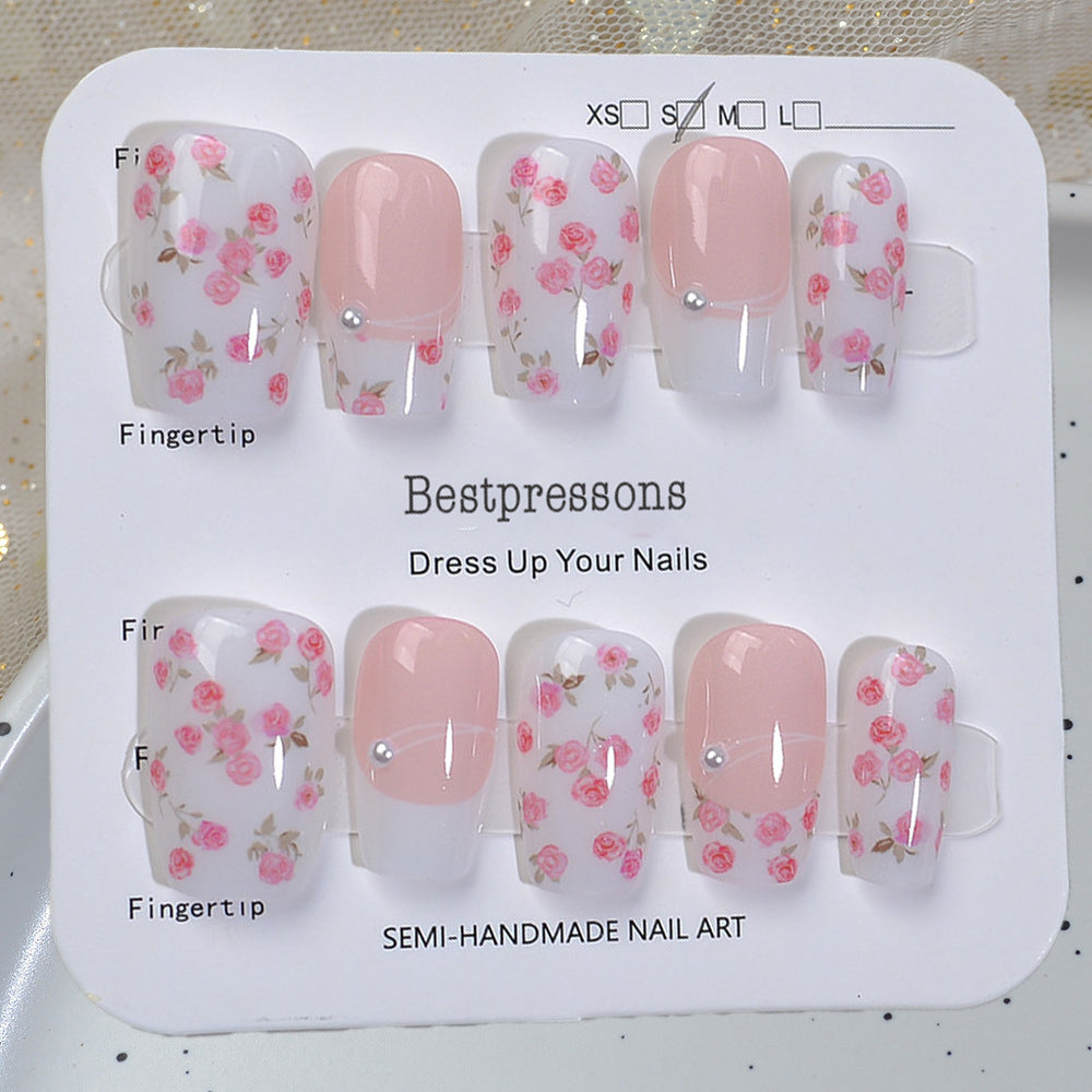 Pink Roses Nails