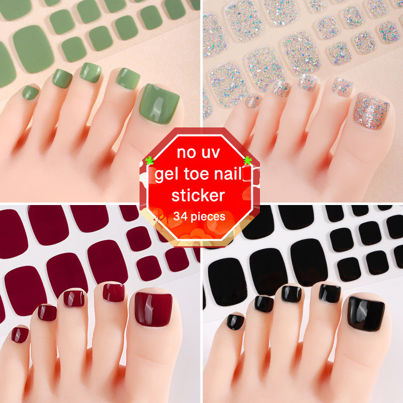 Gel Toe Nail Wrap Stickers Solid Colors