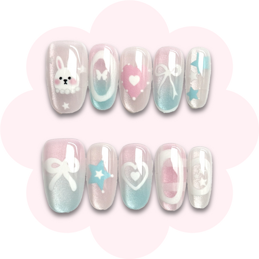 Cute Anime Bunny Nails