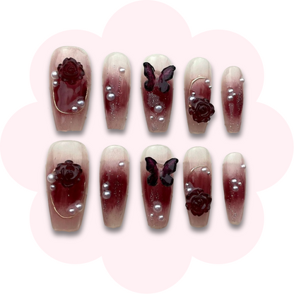 Camellia Butterfly Nails