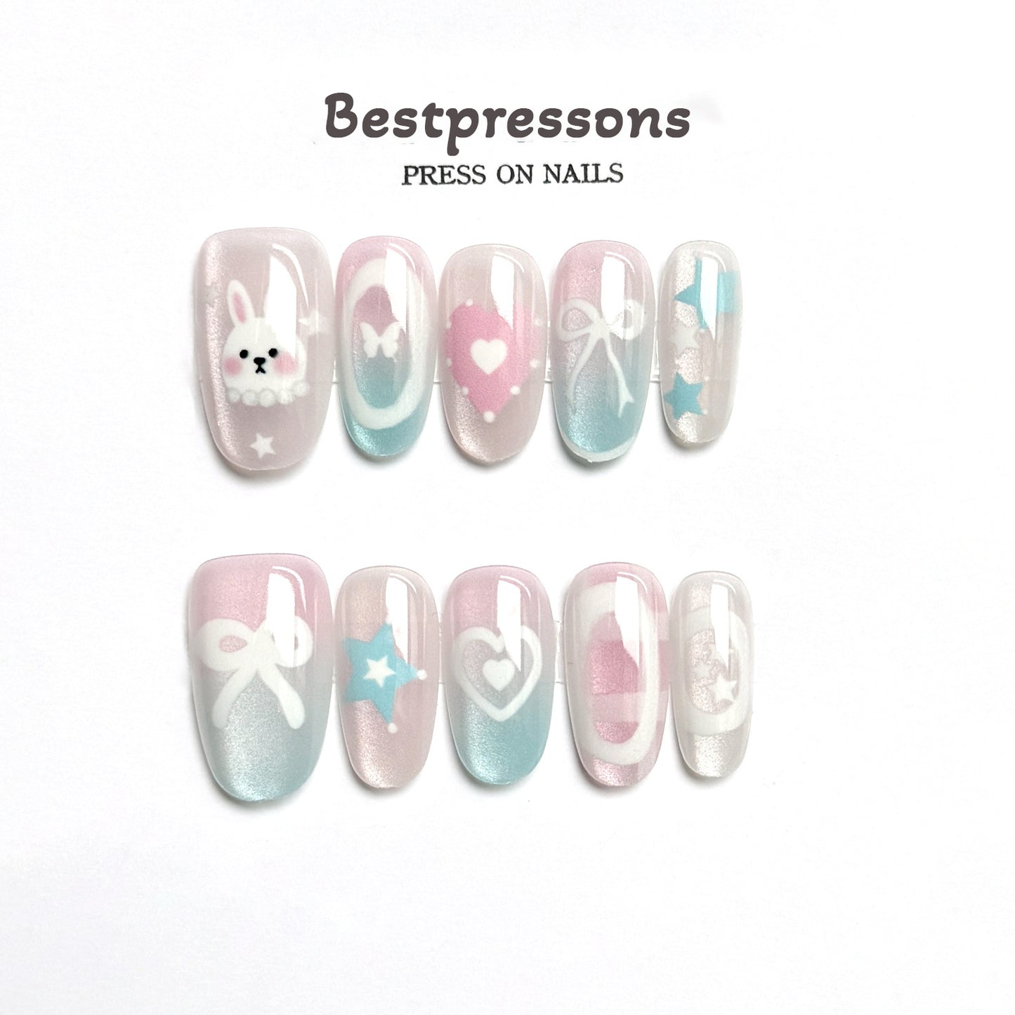 Cute Anime Bunny Nails