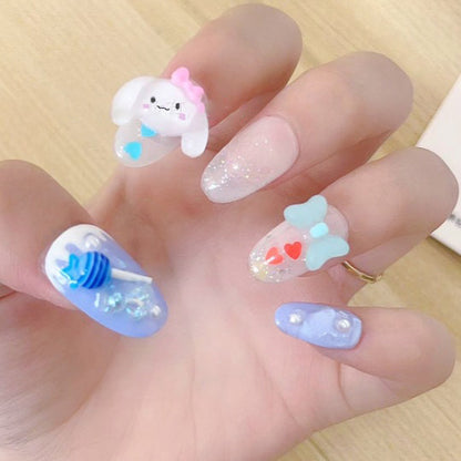 Icy Blue Sanrio Cinnamoroll Nails