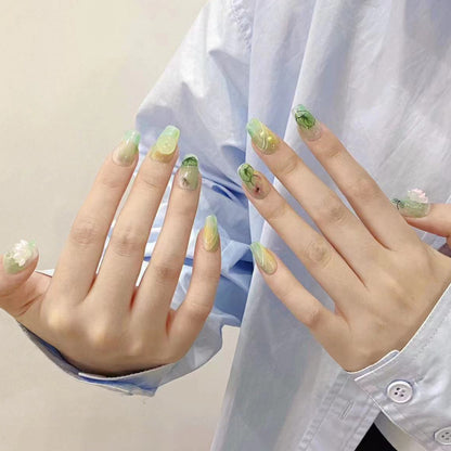 light green lotus leaf and lotus embellishment