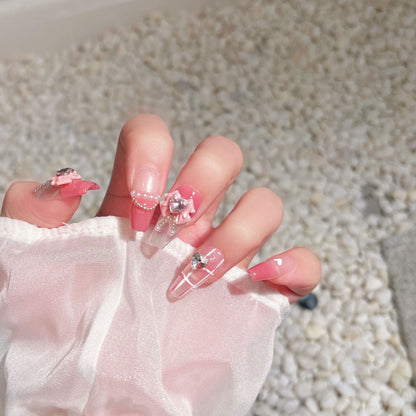 Pink Plaid Nails