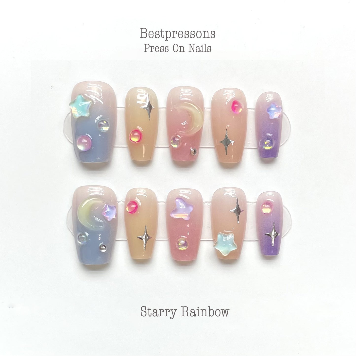 Starry Rainbow Nails