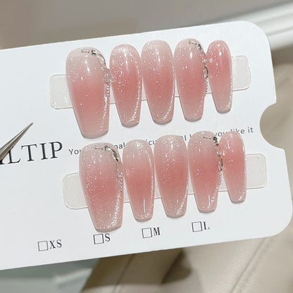 Strawberry Milk Cats Eye Nails
