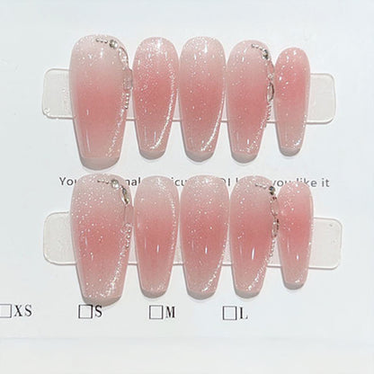 Strawberry Milk Cats Eye Nails