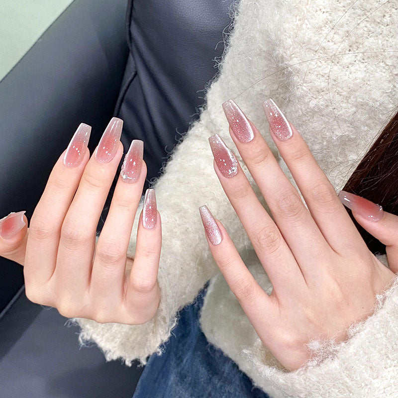 Strawberry Milk Cats Eye Nails