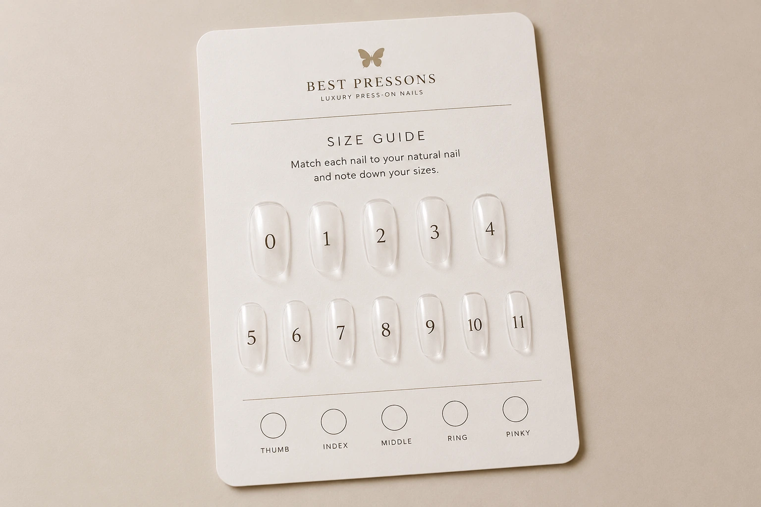 size guide kit press on nails